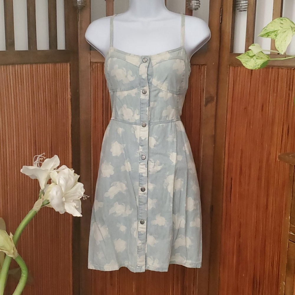 Open back jean dress